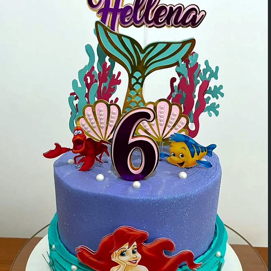 Bolo infantil personalizado da sereia