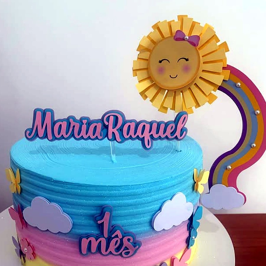 Bolo arco-íris Maria Raquel